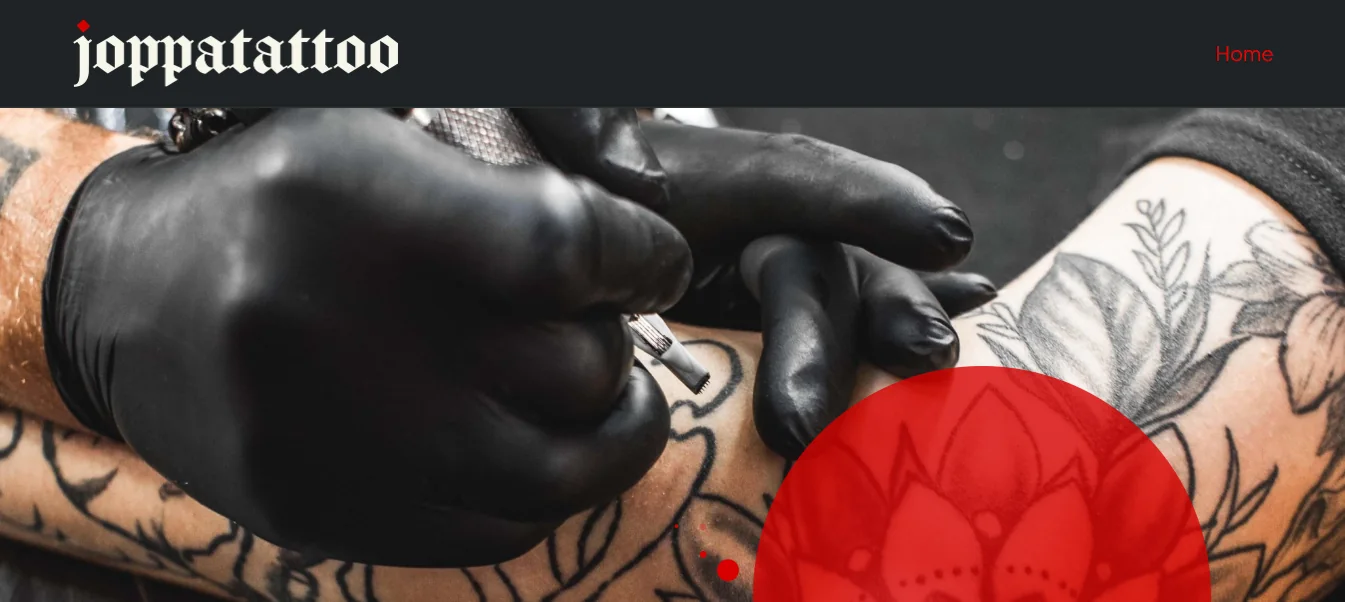 Screenshot of the Joppa Tattoo studio website